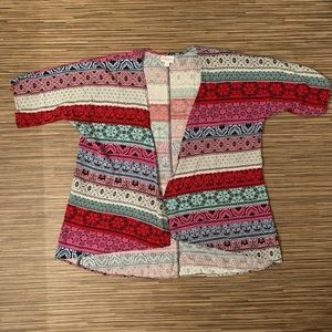 Lularoe Bianka Girls Kids size 3 Kimono Cover up
